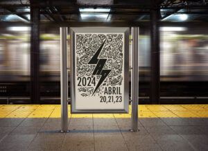 Free Subway Advertising Display Mockup